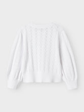 Name It Strikket Cardigan - Nmfhannah - Bright White/Hulmønster